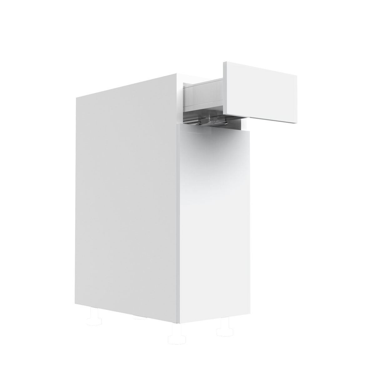 RTA - Glossy White - Single Door Base Cabinets | 12"W x 30"H x 23.8"D
