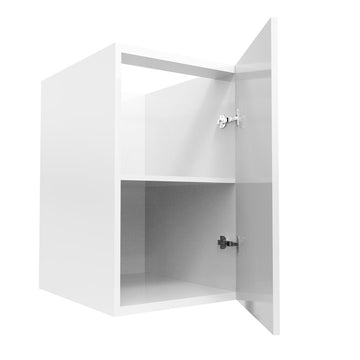 RTA - Glossy White - Full Height Single Door Base Cabinets | 18