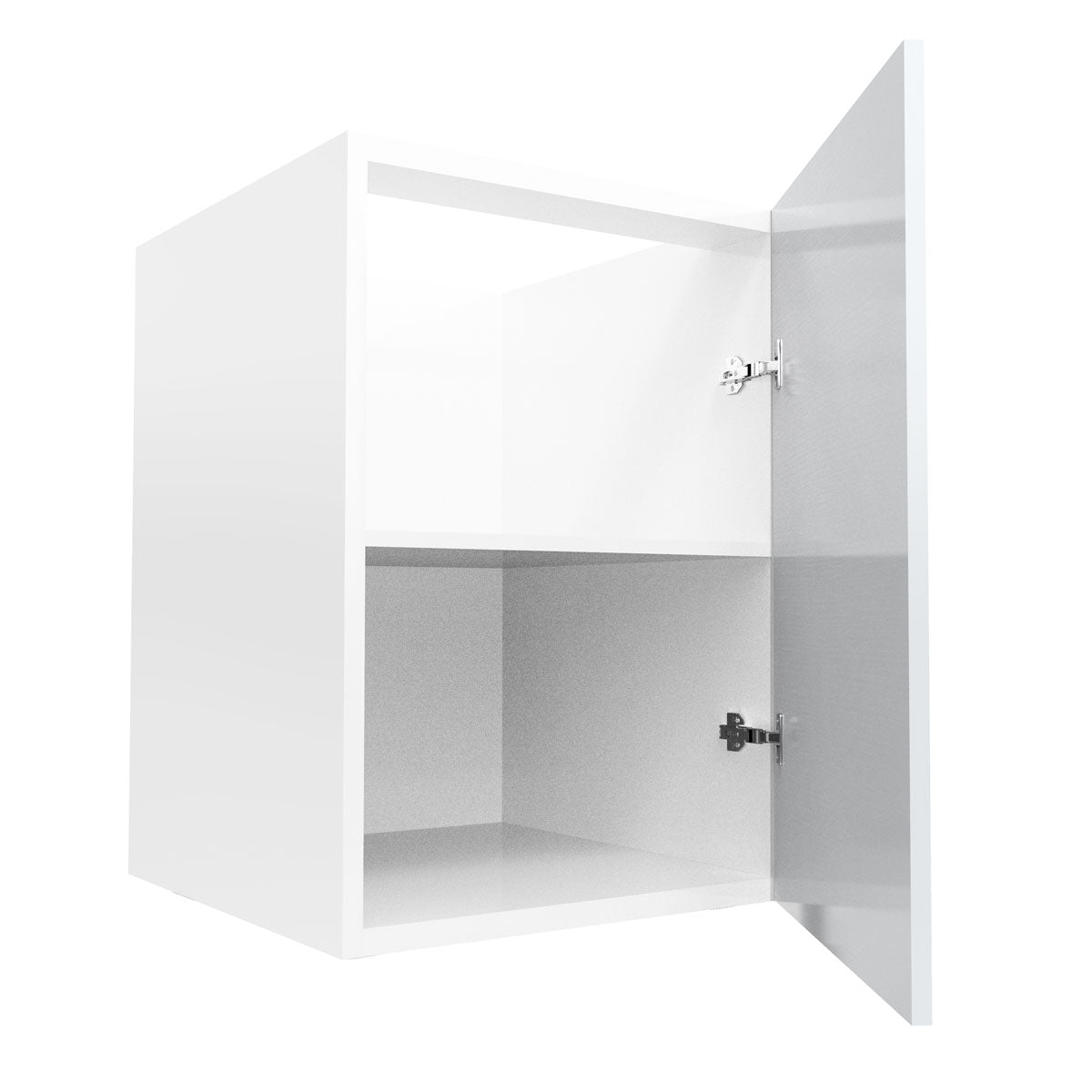 RTA - Glossy White - Full Height Single Door Base Cabinets | 21"W x 30"H x 23.8"D