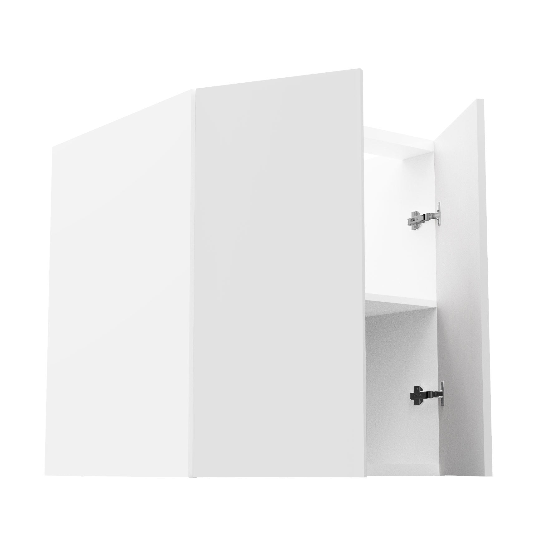 RTA - Glossy White - Vanity Base Full Double Door Cabinet | 24"W x 30"H x 21"D