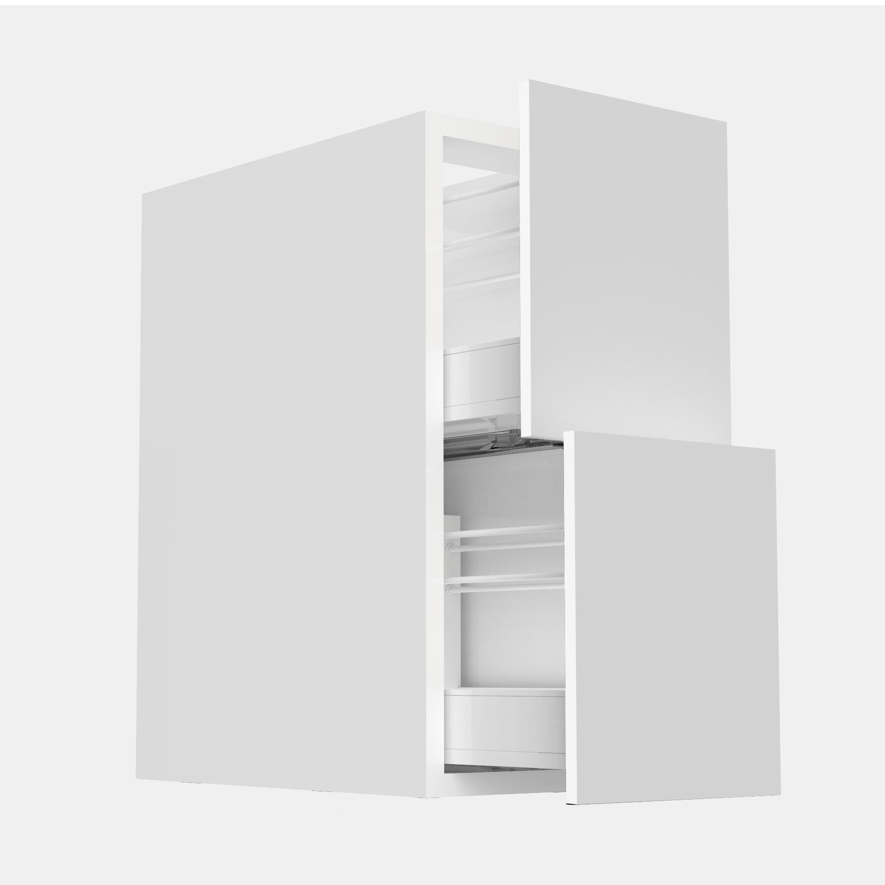 RTA - Glossy White - Floating Vanity Drawer Base Cabinet | 12"W x 34.5"H x 21"D