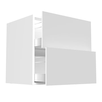 RTA - Glossy White - Two Drawer Base Cabinets | 30"W x 30"H x 23.8"D