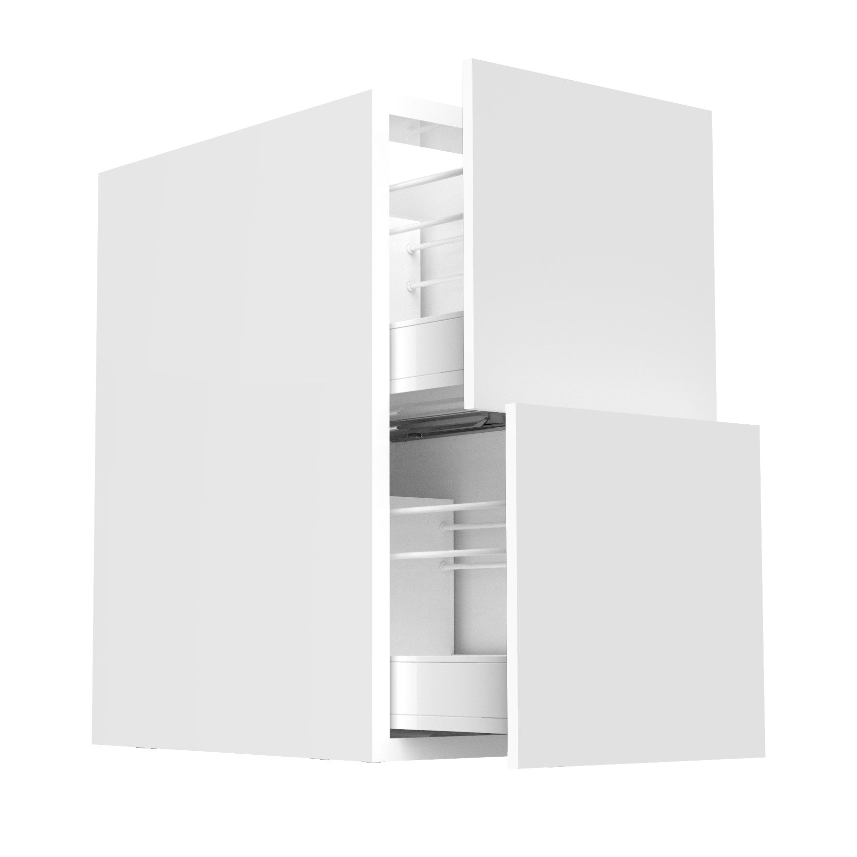 RTA - Glossy White - Floating Vanity Drawer Base Cabinet | 15"W x 34.5"H x 21"D