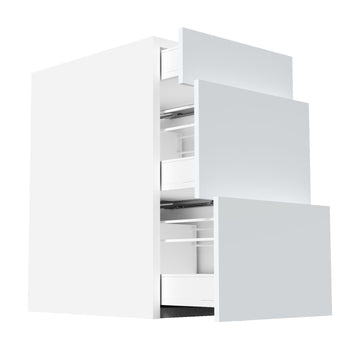 RTA - Glossy White - Three Drawer Vanity Cabinets | 18"W x 34.5"H x 21"D