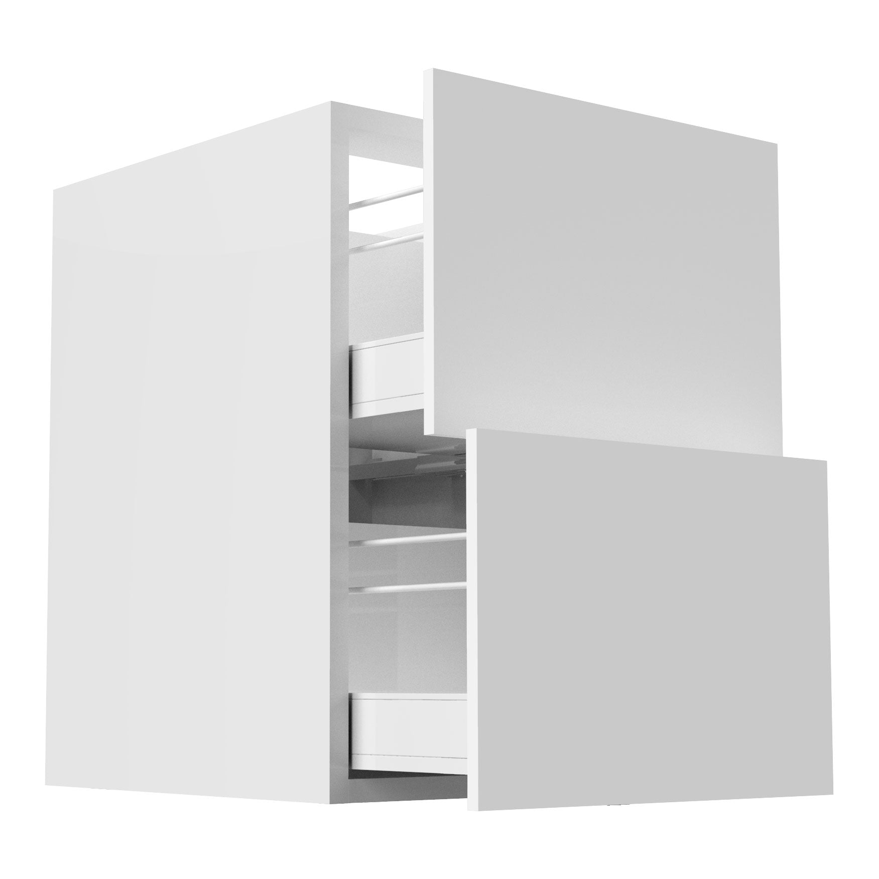 RTA - Glossy White - Floating Vanity Drawer Base Cabinet | 21"W x 34.5"H x 21"D
