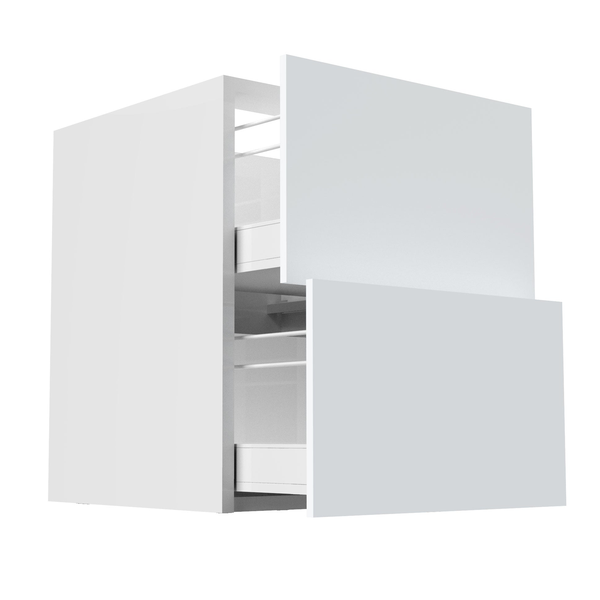 RTA - Glossy White - Floating Vanity Drawer Base Cabinet | 27"W x 30"H x 21"D