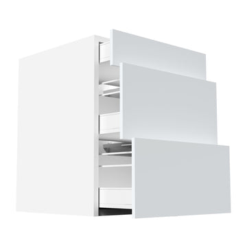 RTA - Glossy White - Three Drawer Vanity Cabinets | 21"W x 34.5"H x 21"D