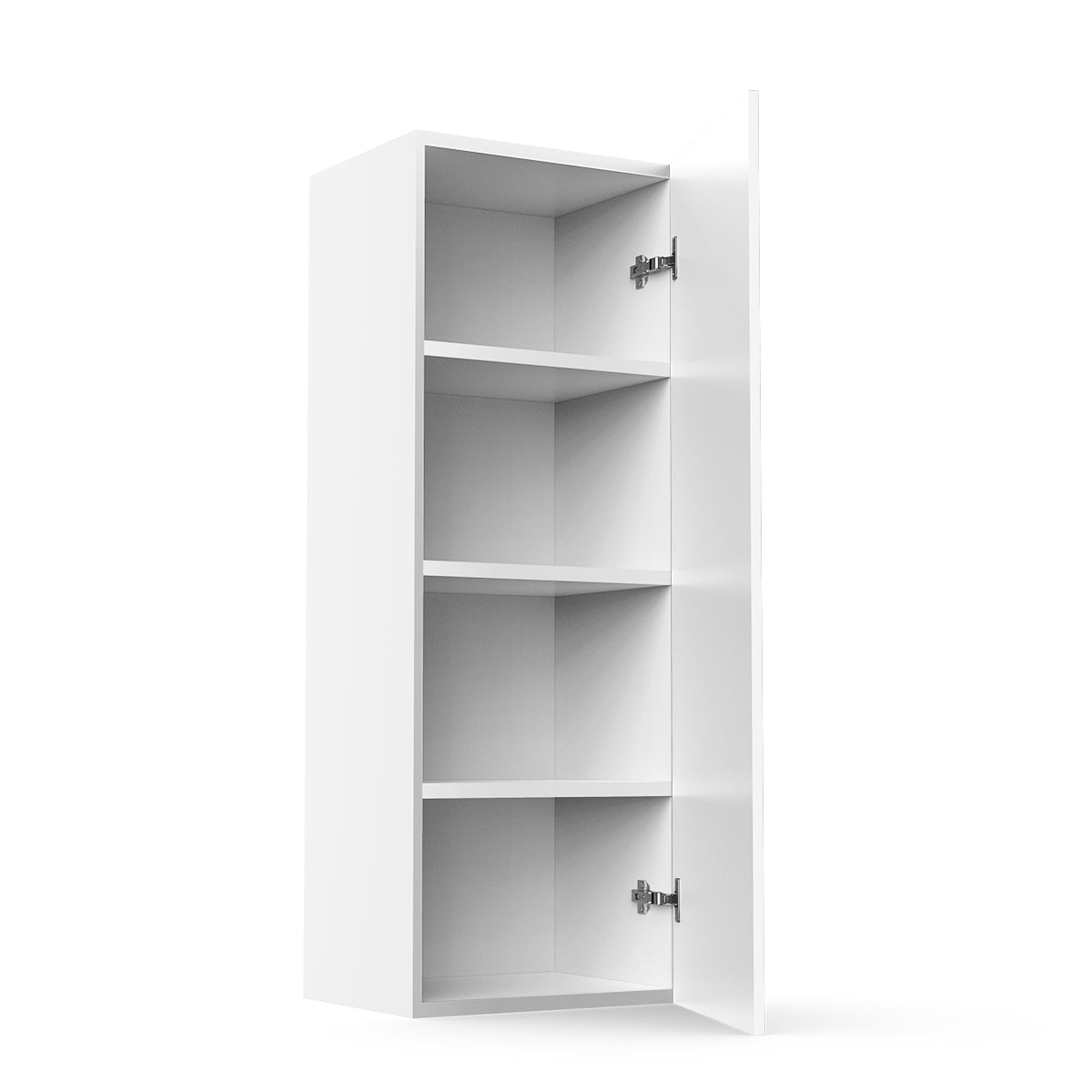 RTA - Glossy White - Single Door Wall Cabinets | 15"W x 42"H x 12"D