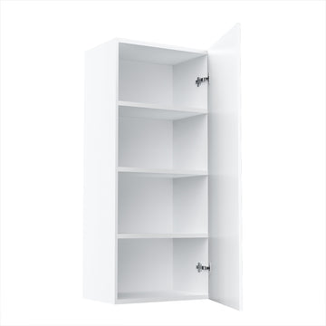 RTA - Glossy White - Single Door Wall Cabinets | 18"W x 42"H x 12"D