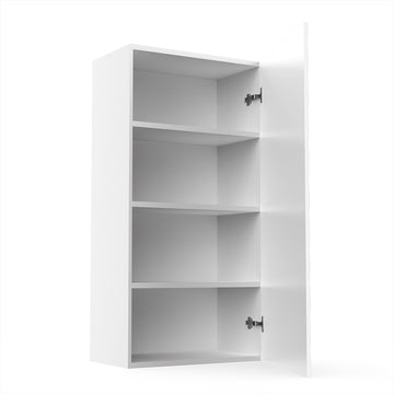 RTA - Glossy White - Single Door Wall Cabinets | 21"W x 42"H x 12"D