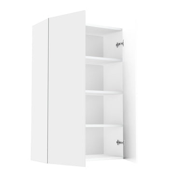RTA - Glossy White - Double Door Wall Cabinets | 27"W x 42"H x 12"D