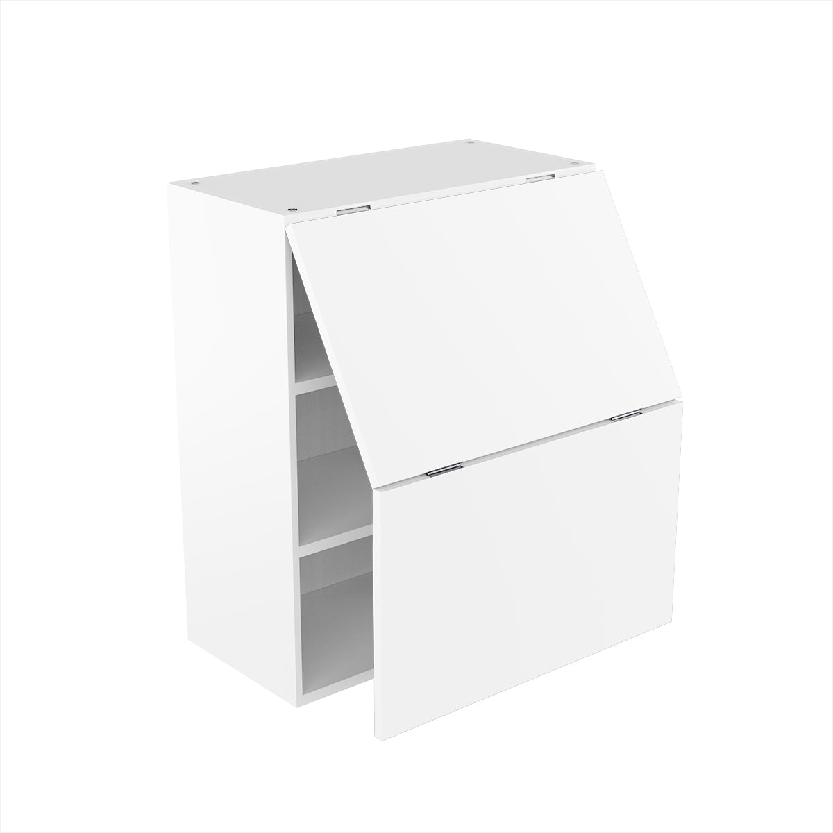 RTA - Glossy White - Bi-Fold Door Wall Cabinets | 24"W x 30"H x 12"D