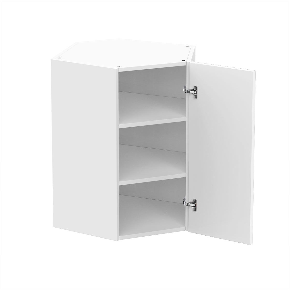 RTA - Glossy White - Diagonal Wall Cabinets | 24"W x 30"H x 12"D