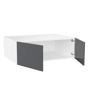 RTA - Glossy Grey - Double Door Refrigerator Wall Cabinets | 33