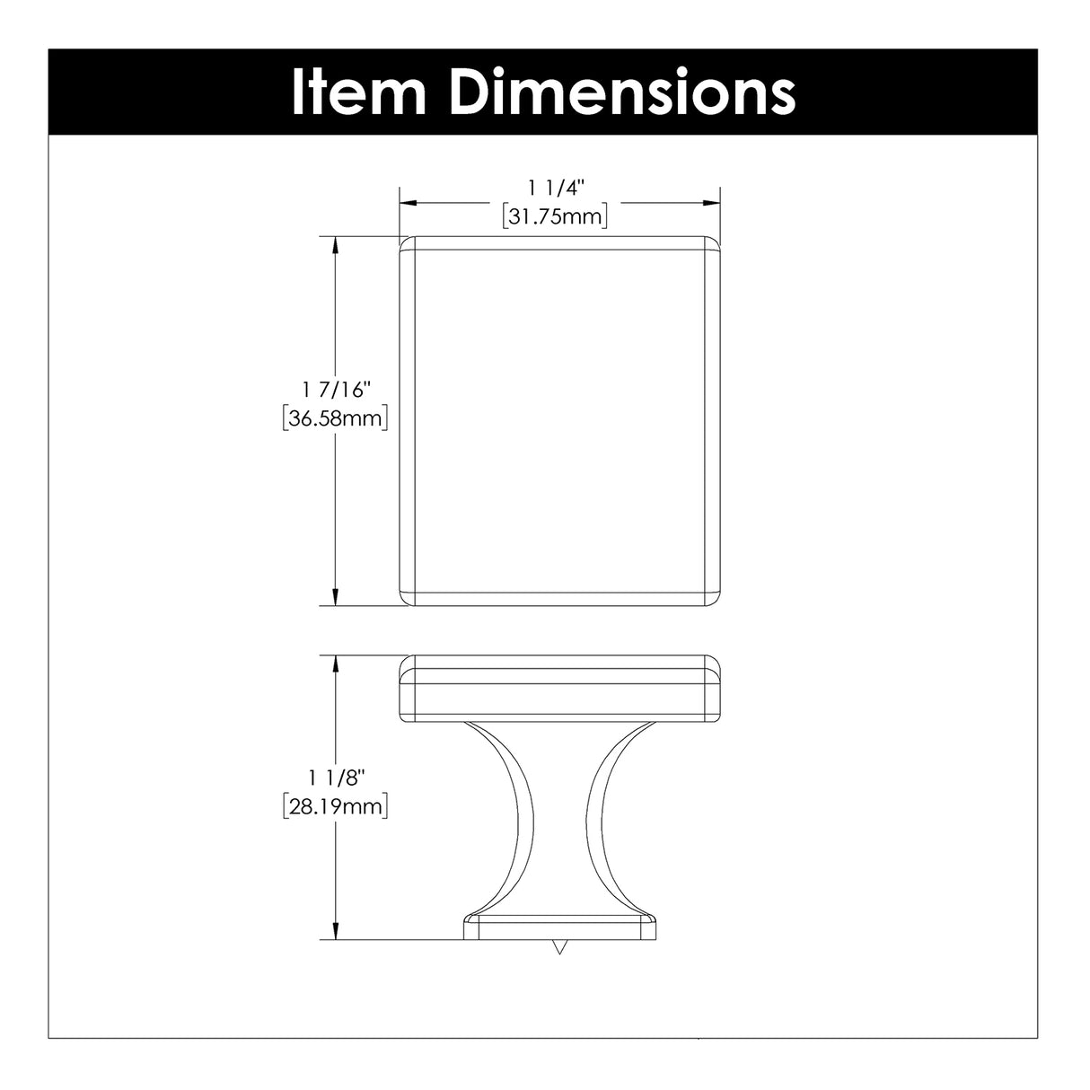 Knob 1-7/16 Inch X 1-1/4 Inch - Forge Collection