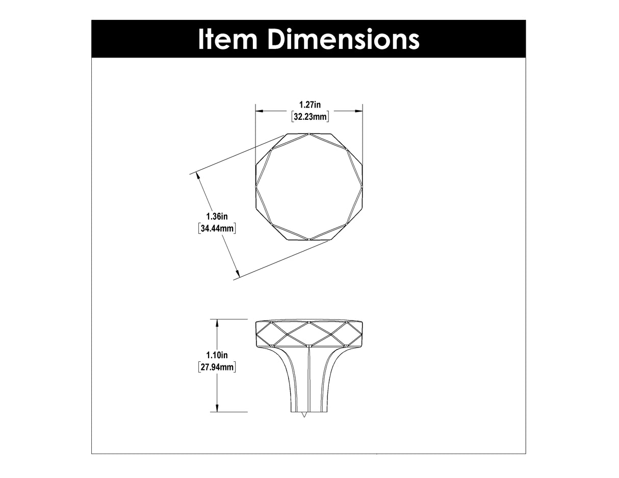 Knob 1-1/4 Inch Diameter - Karat Collection - Hickory Hardware