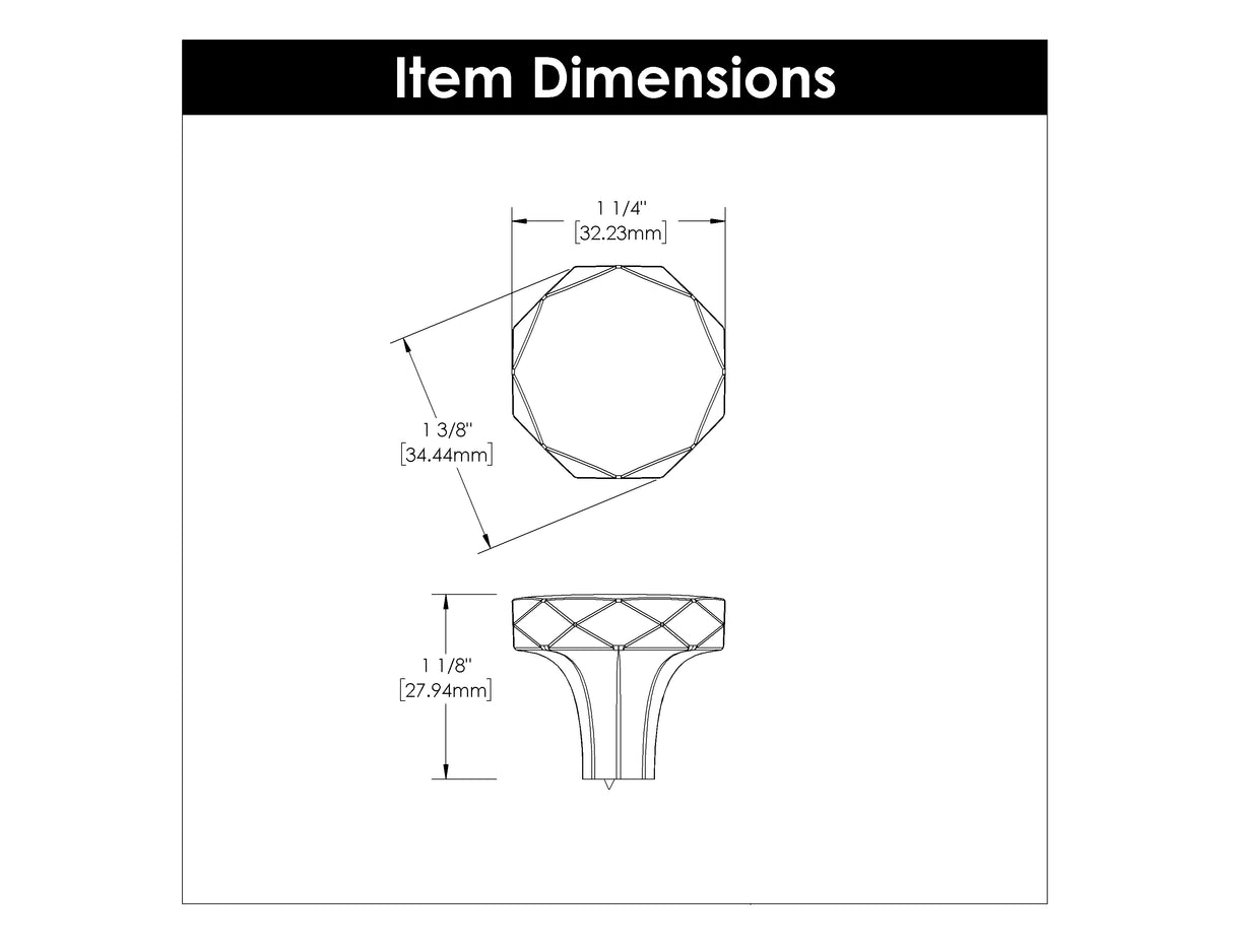 Knob 1-1/4 Inch Diameter - Karat Collection - Hickory Hardware