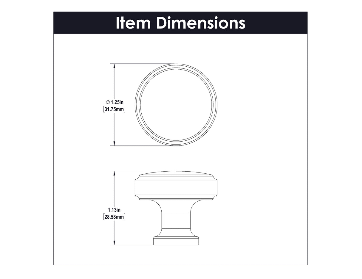 Knob 1-1/4 Inch Diameter - Piper Collection