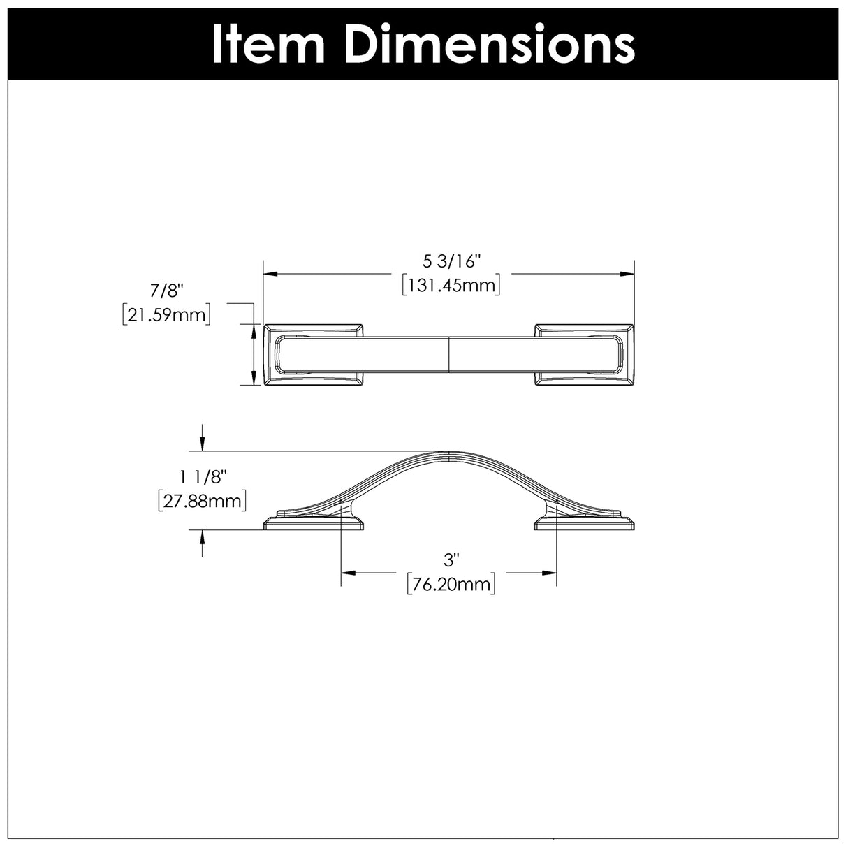 Pull 3 Inch Center to Center - Hickory Hardware