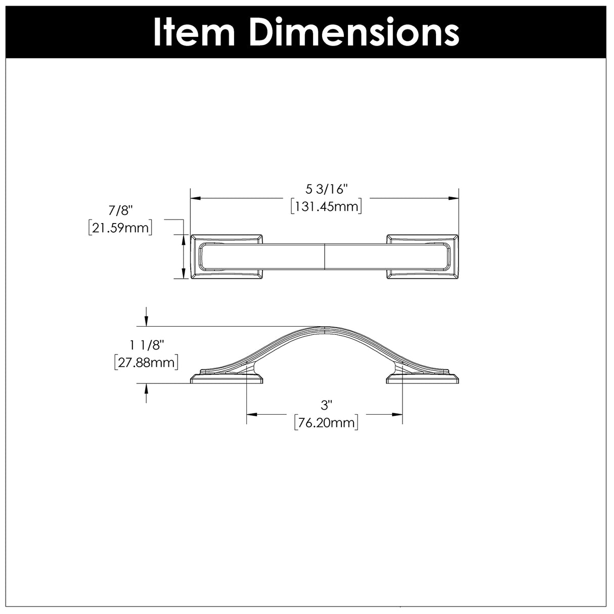 Pull 3 Inch Center to Center - Hickory Hardware