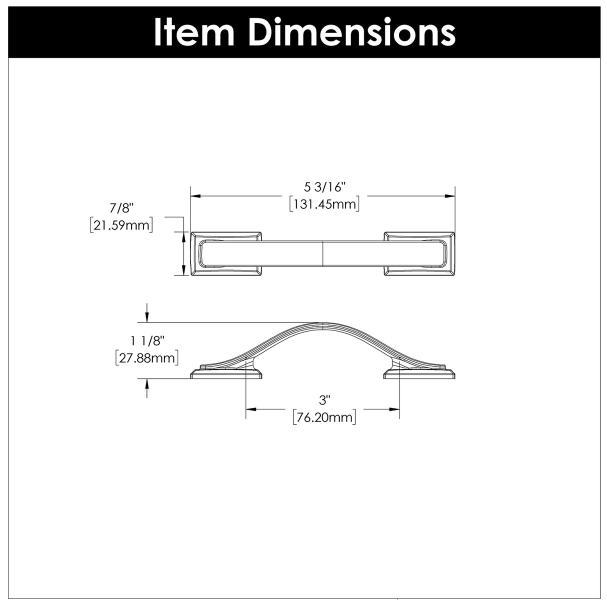 Pull 3 Inch Center to Center - Hickory Hardware