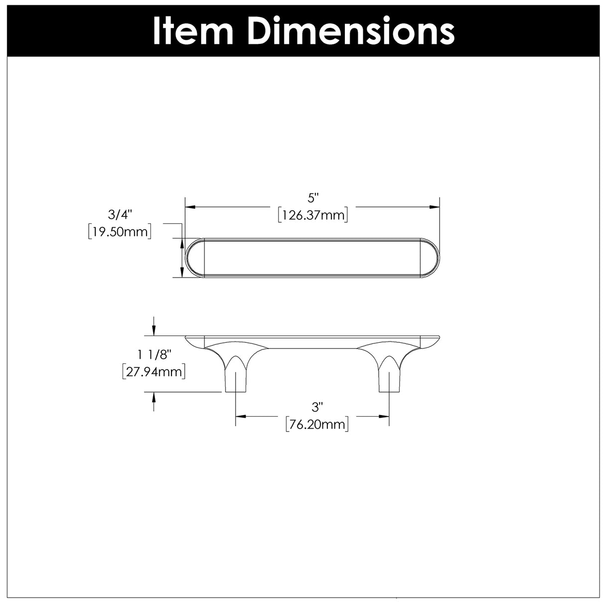 Kitchen Cabinet Handles 3 Inch Center to Center - Hickory Hardware