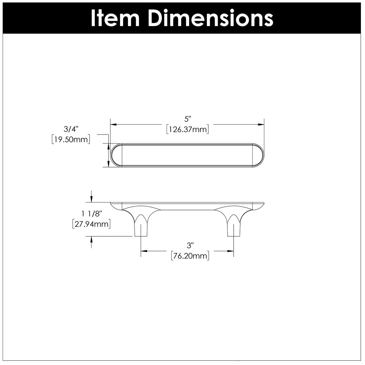 Kitchen Cabinet Handles 3 Inch Center to Center - Hickory Hardware