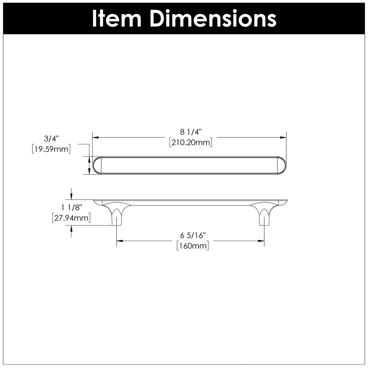 kitchen cabinet handles 6-5/16 Inch (160mm) Center to Center - Hickory Hardware