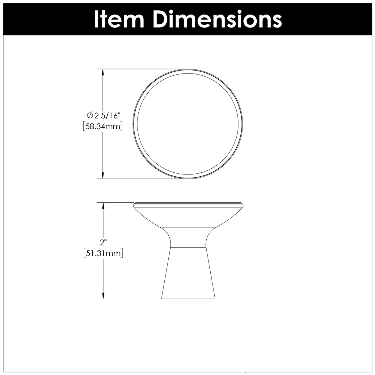 Hook Knob 2-5/16 Inch Diameter - Hickory Hardware