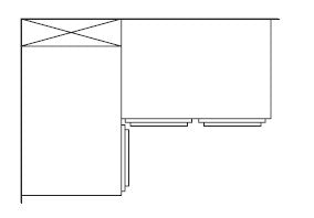 42 Inch Wide Handicaped Base Corner Cabinet - Warmwood Shaker - 42 Inch W X 32.5 Inch H X 24 Inch D