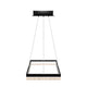 LED Pendant Light Fixture, Square, Dimmable, 3000K (Warm White), Wood and Matte Black (P1221-D4)