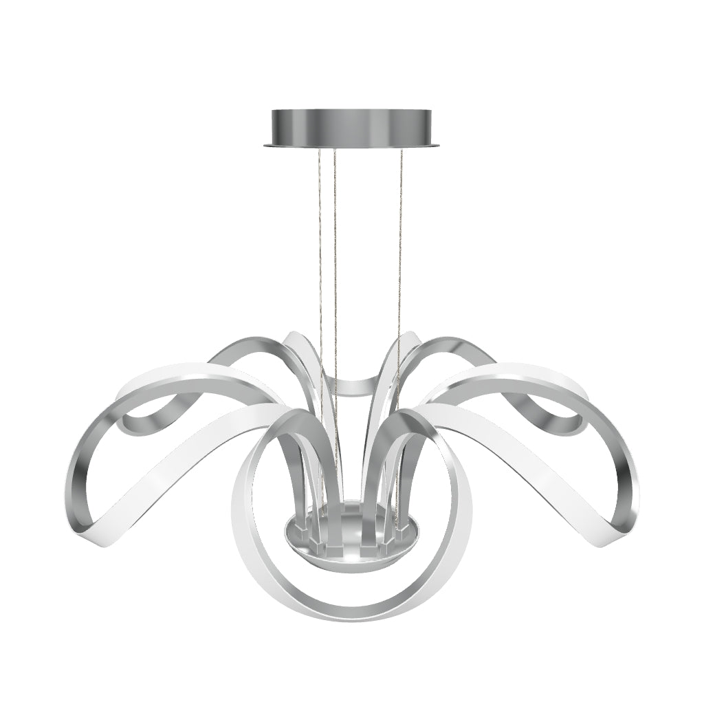 6-Light 30" Wide Modern/Contemporary Cage LED Chandelier Ceiling Light, 70W, 3000K, 3500LM, Adjustable Height