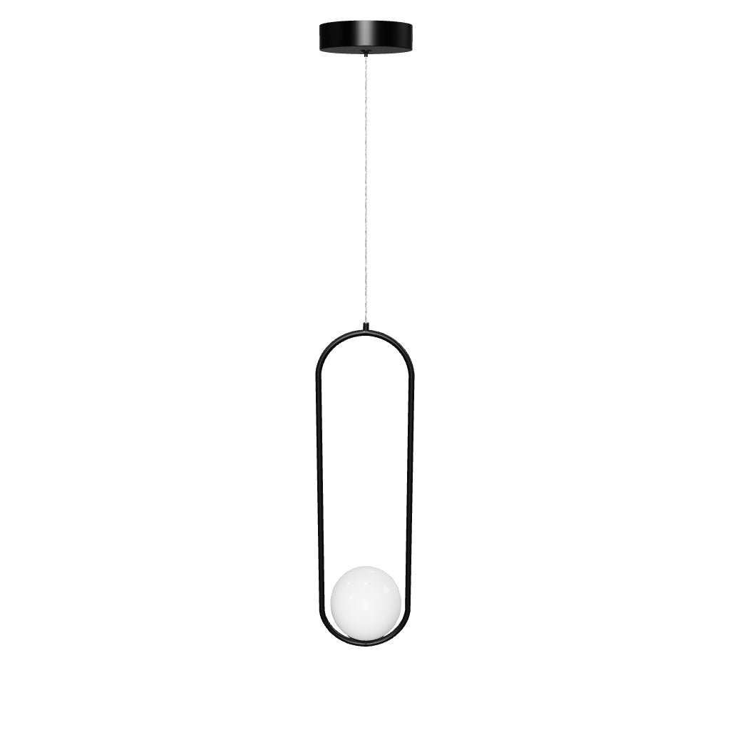 1-Light LED Modern Pendant Light, Dimmable, 3000K (Warm White), Matte Black