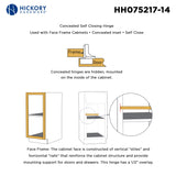 Hidden Door Hinge Concealed 1/2 Inch Overlay Face Frame Self-Close (2 Hinges/Per Pack) in Polished Nickel - Hickory Hardware