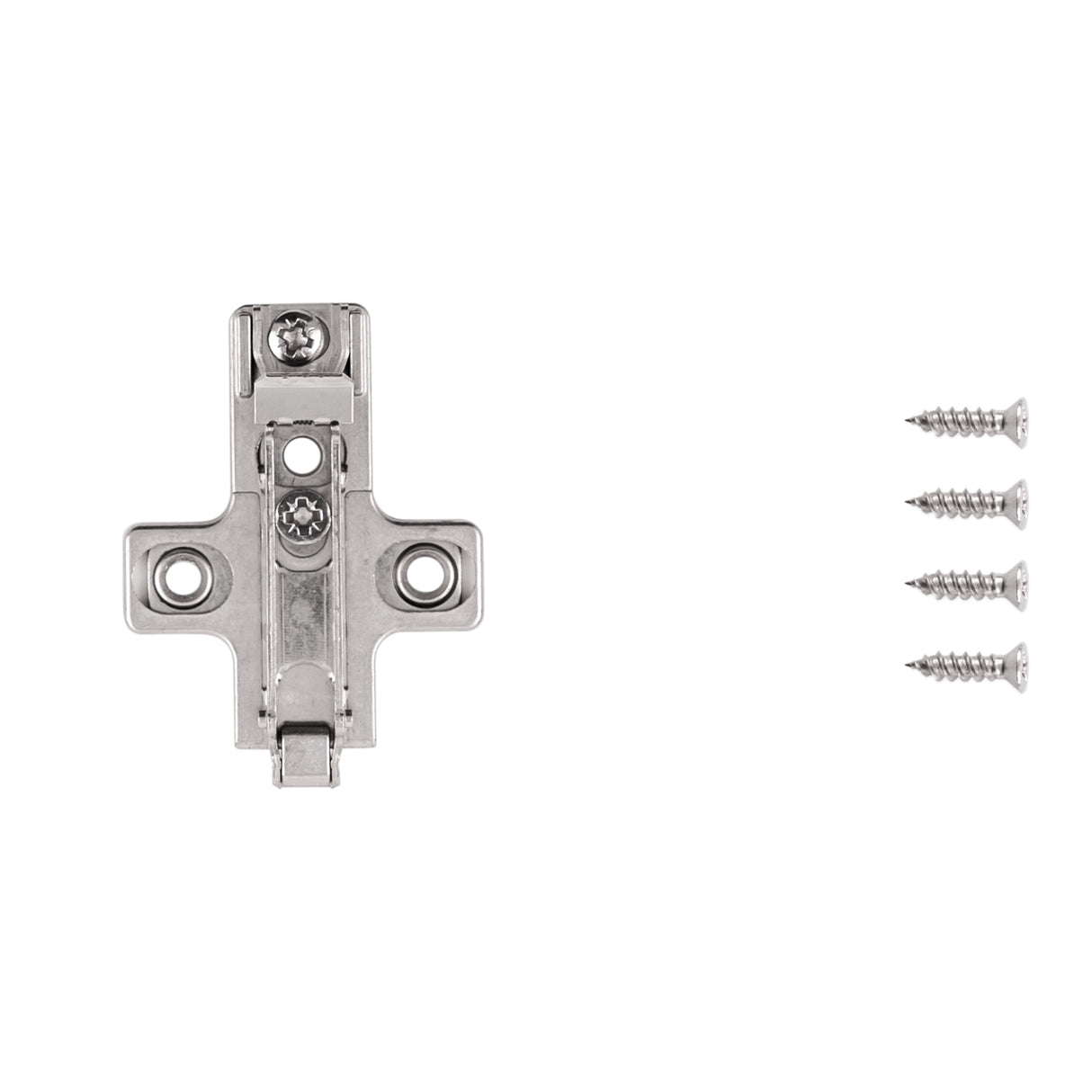 Hinge Concealed Frameless Self-Close Mounting Plate 0 mm (2 Hinges/Per Pack) in Polished Nickel - Hickory Hardware