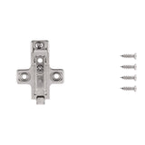 Hinge Concealed Frameless Self-Close Mounting Plate 0 mm (2 Hinges/Per Pack) in Polished Nickel - Hickory Hardware