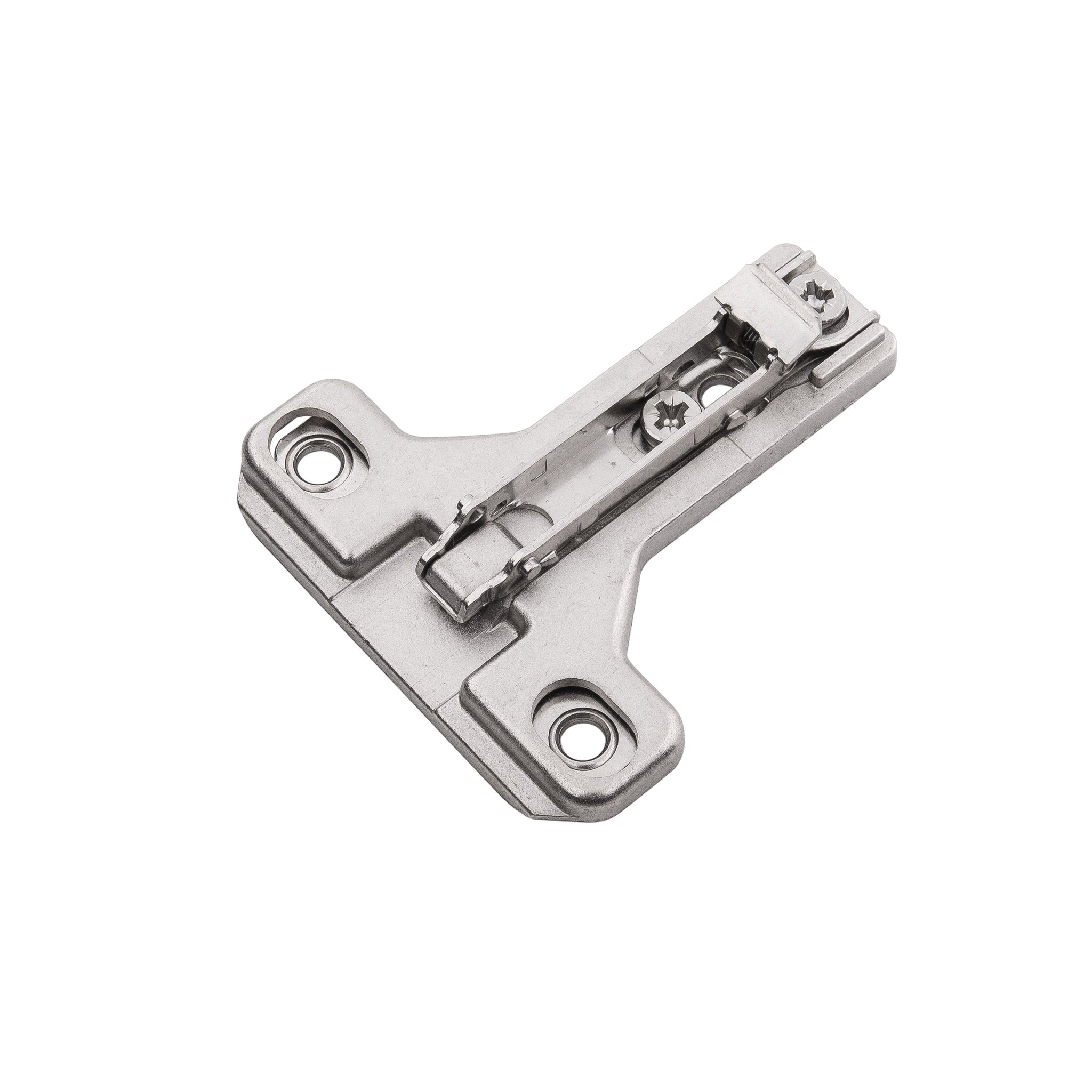 Hinge Concealed Face Frame Self-Close Mounting Plate 1 mm (2 Hinges/Per Pack) in Polished Nickel - Hickory Hardware
