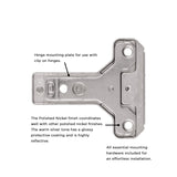 Hinge Concealed Face Frame Self-Close Mounting Plate 1 mm (2 Hinges/Per Pack) in Polished Nickel - Hickory Hardware