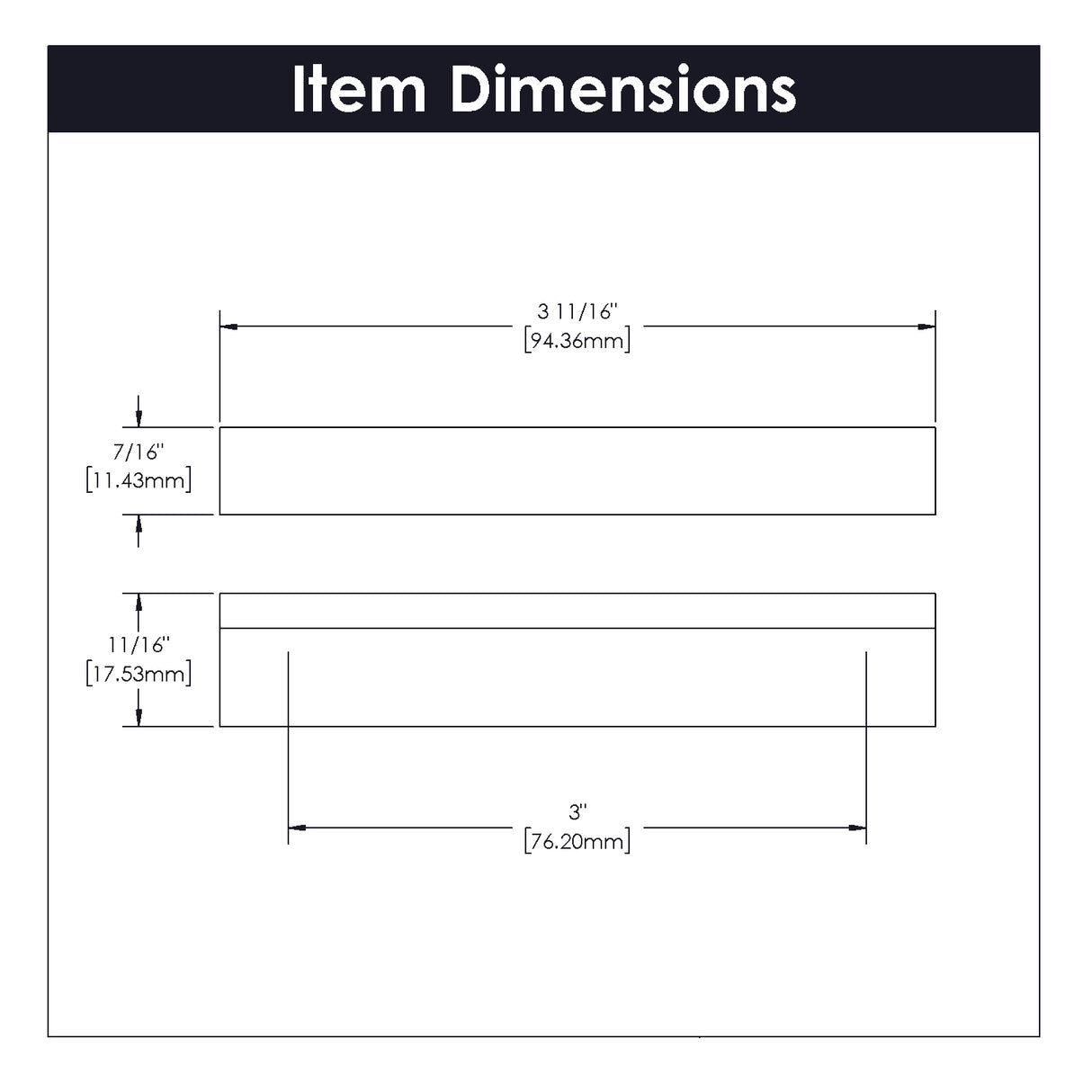 Pull 3 Inch Center to Center -Hickory Hardware