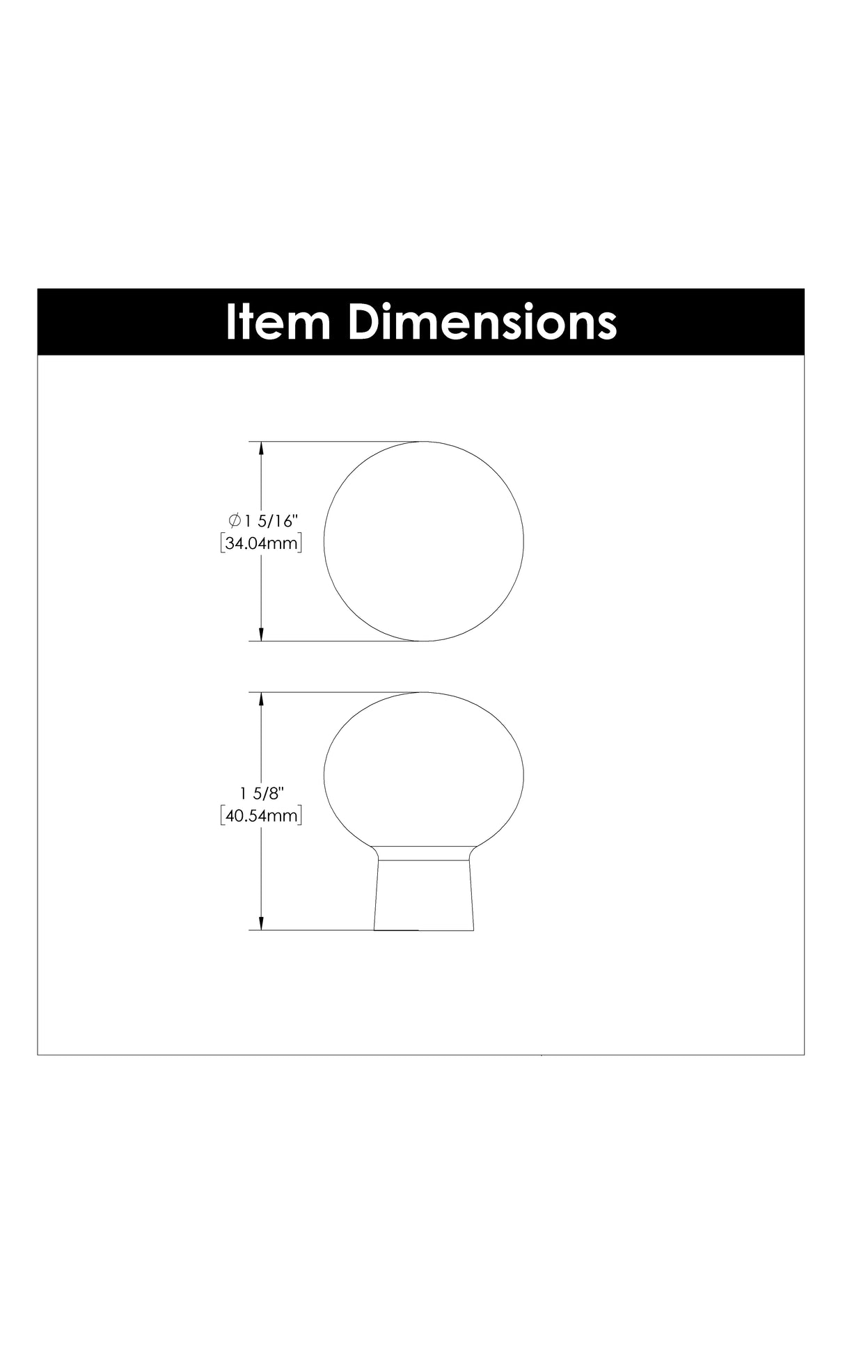 Satin Nickel Knob 1-3/8 Inch Diameter - Crystal Palace Collection