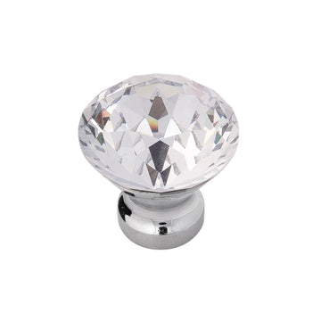 Chrome Knob 1-1/4 Inch Diameter - Crystal Palace Collection