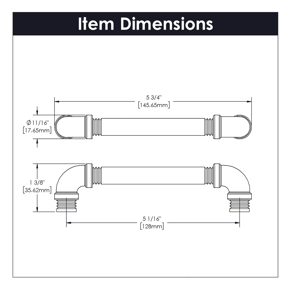 Kitchen Cabinet Pulls 5-1/16 Inch (128mm) Center to Center - Hickory Hardware