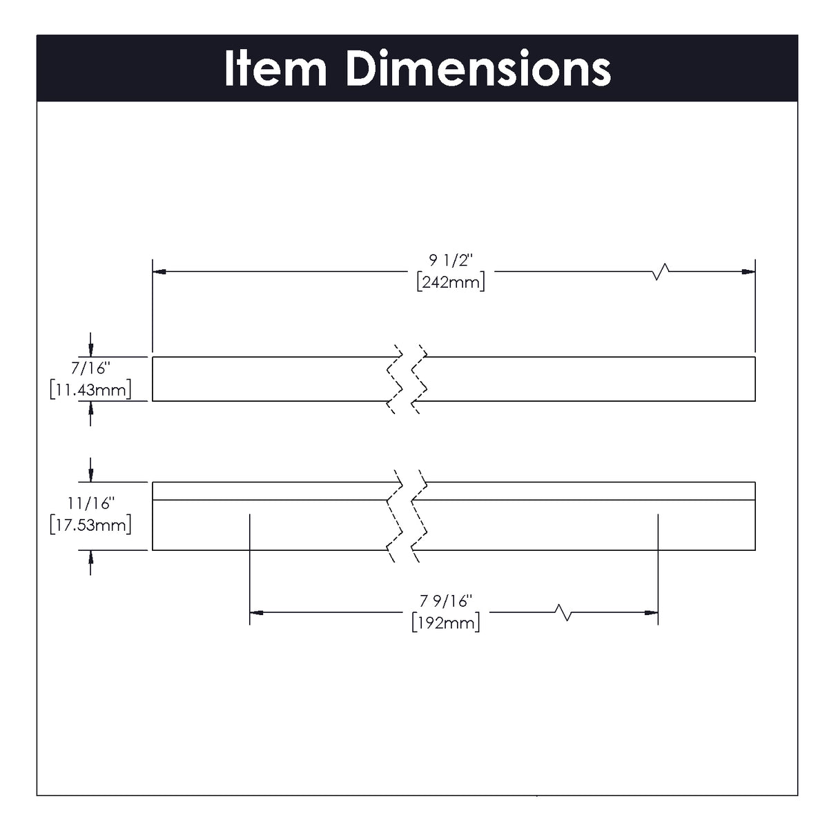 kitchen cabinet pulls 7-9/16 Inch (192mm) Center to Center - Hickory Hardware