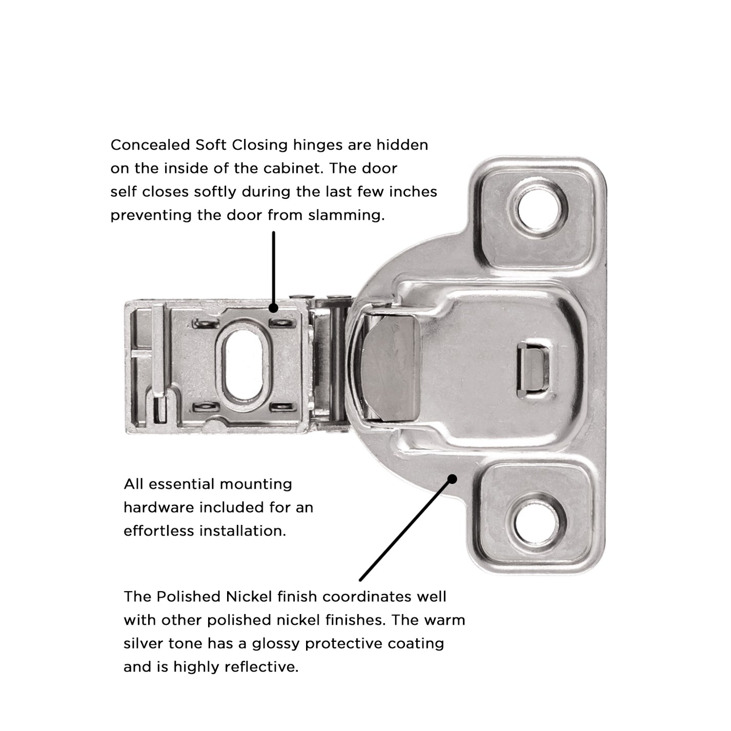 Hinge Concealed 1/2 Inch Overlay Face Frame Soft Close (2 Pack ...