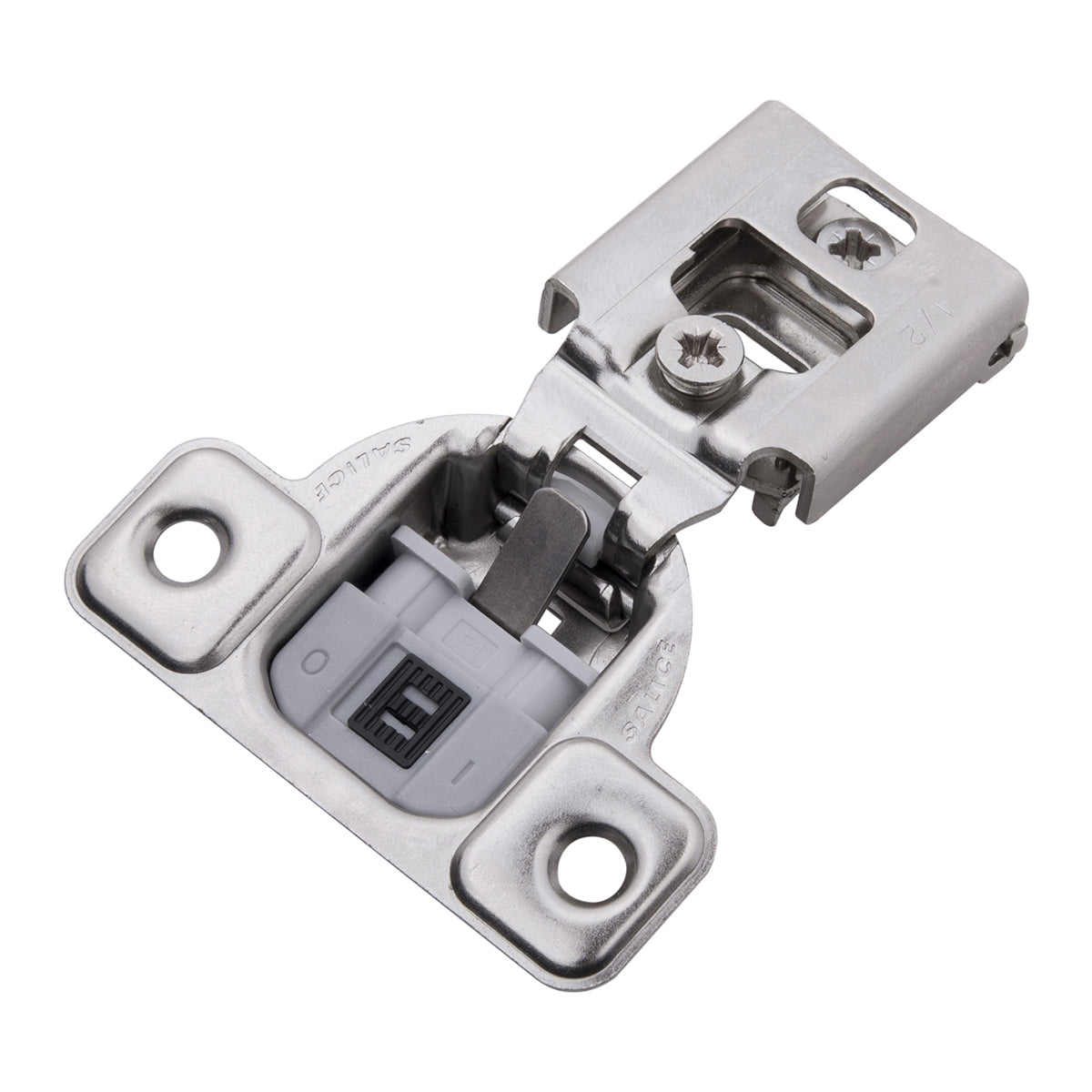 Hinge Concealed 1/2 Inch Overlay Face Frame Soft Close (2 Hinges/Per Pack) Polished Nickel - Hickory Hardware