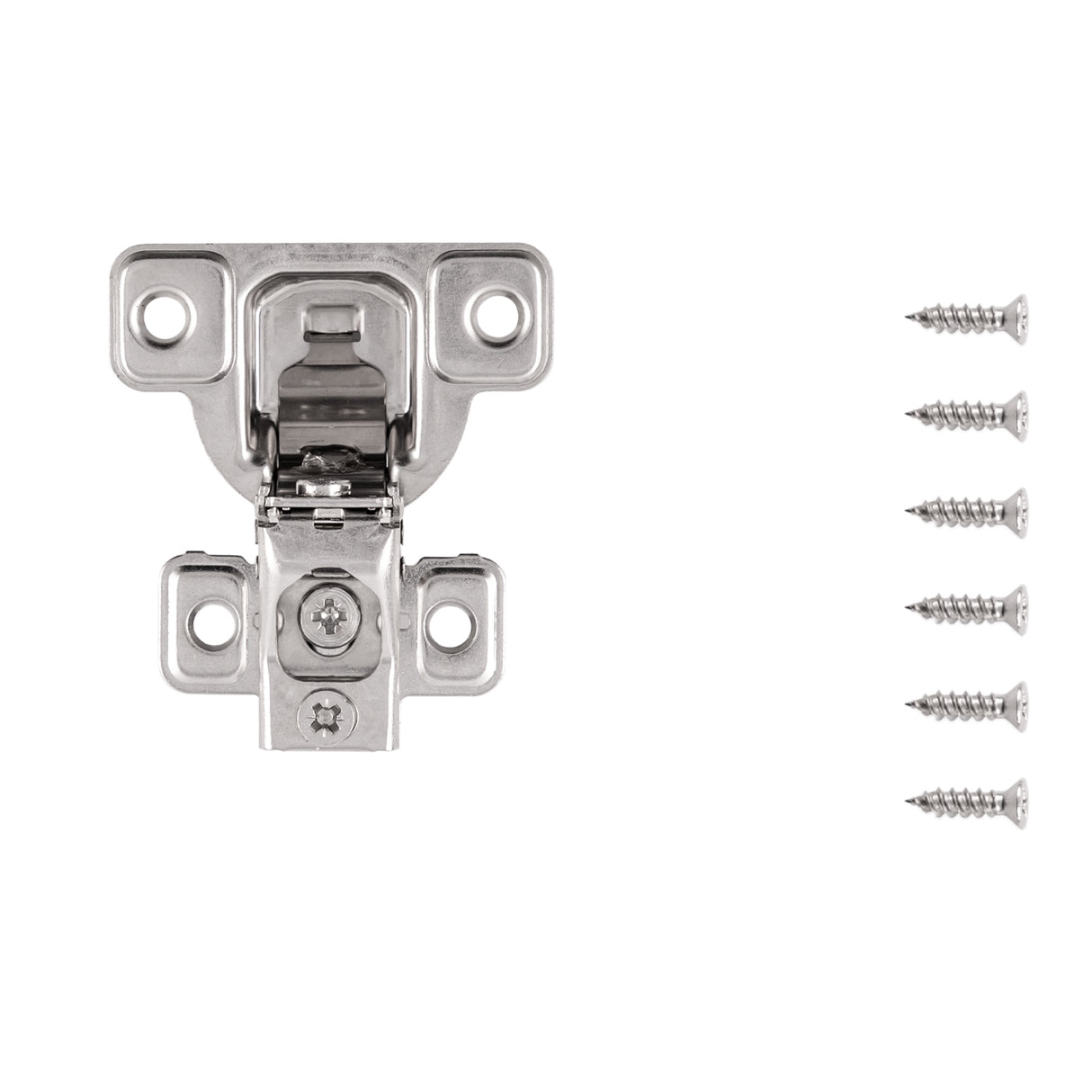 Hinge Concealed 3/4 Inch Overlay Face Frame Soft Close (2 Hinges/Per Pack) Polished Nickel - Hickory Hardware