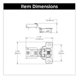 Hinge Concealed 3/4 Inch Overlay Face Frame Soft Close (2 Hinges/Per Pack) Polished Nickel - Hickory Hardware