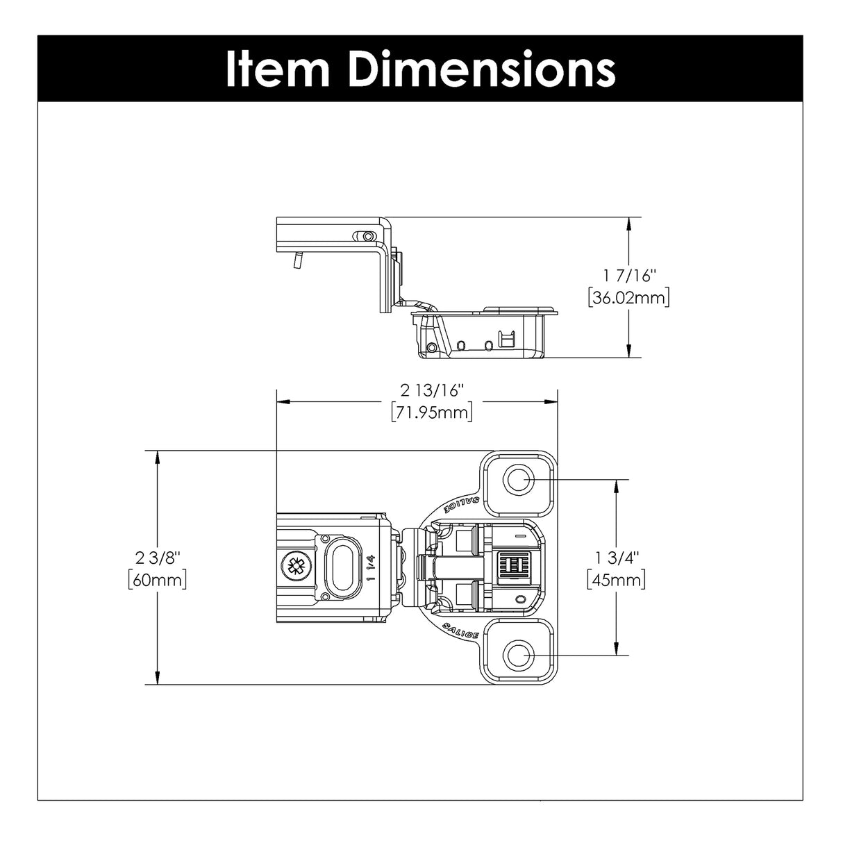 Hinge Concealed 1-1/4 Inch Overlay Face Frame Soft Close (2 Hinges/Per Pack) in Polished Nickel- Hickory Hardware