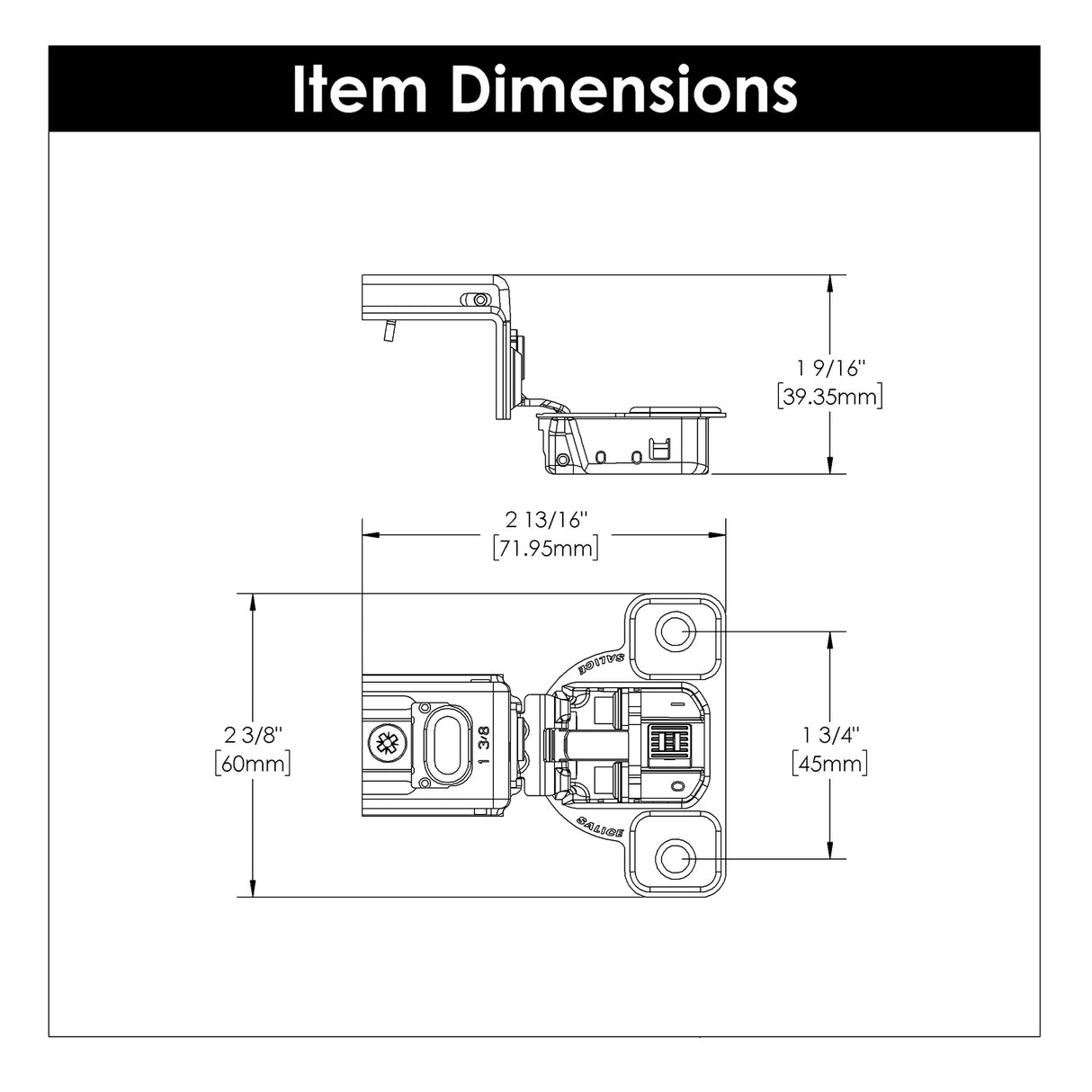 Hinge Concealed 1-3/8 Inch Overlay Face Frame Soft Close (2 Hinges/Per Pack) Polished Nickel - Hickory Hardware