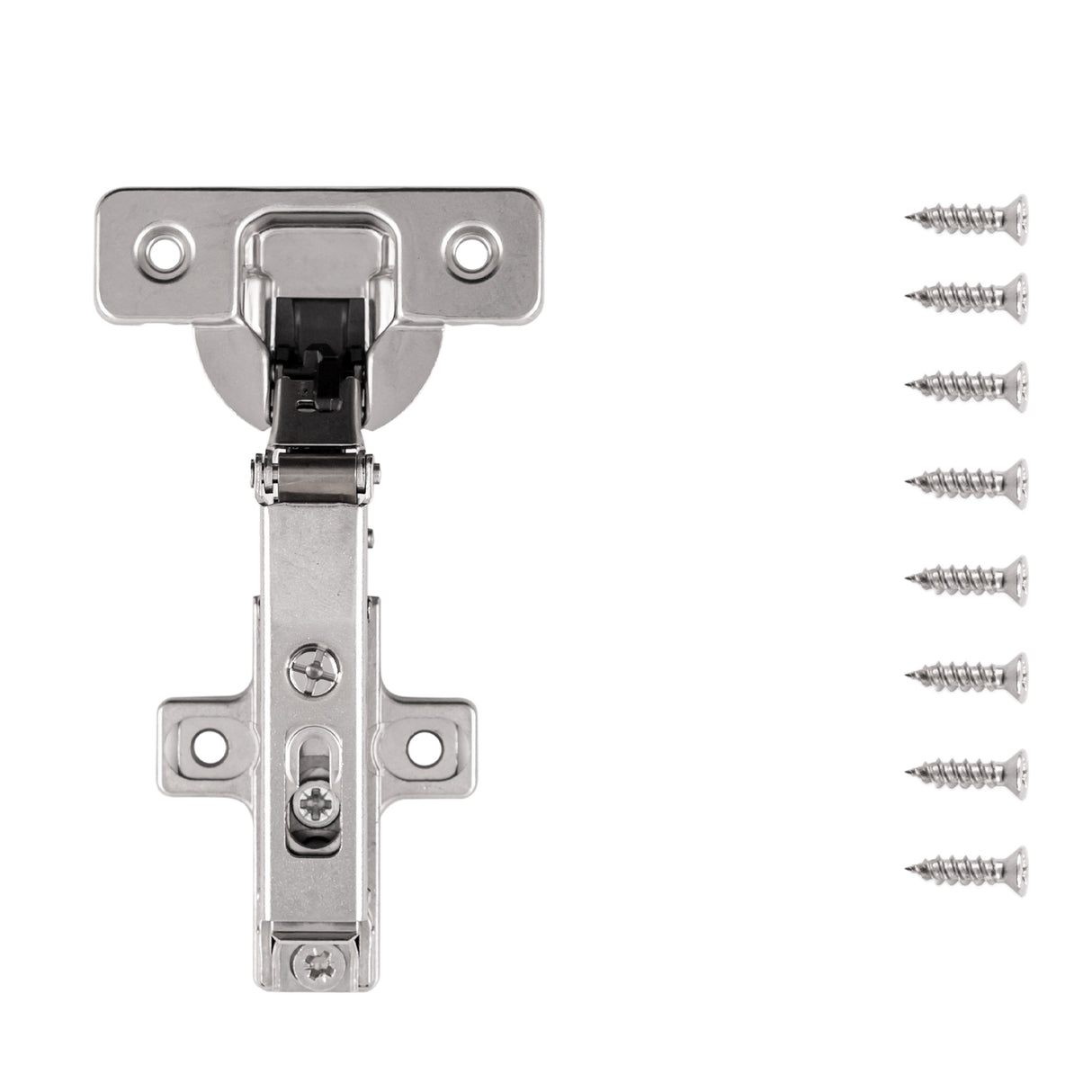 Hinge Concealed Full Overlay Frameless Soft Close (2 Hinges/Per Pack) Polished Nickel - Hickory Hardware